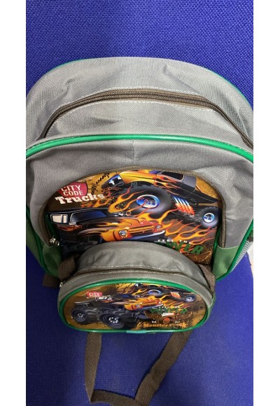 Desenli İlkokul Çantası Beslenmeli 2'li Set