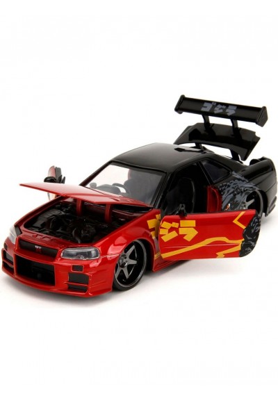 Jada 1:24 Ölçekli Araba Godzilla 2002 Nissan Skyline Gt-r R34 